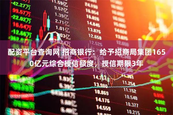 配资平台查询网 招商银行：给予招商局集团1650亿元综合授信额度，授信期限3年